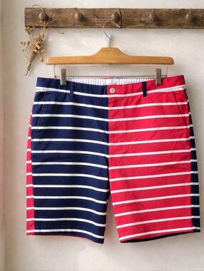 Vineyard Vines Men's Striped Shorts Red, White & Navy Sz 36